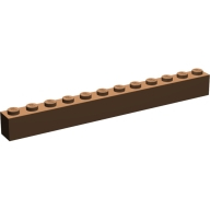 Lego kostka (kostička) 1x12, hnědá (4106325, 4160999)